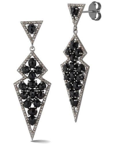 Banji Jewelry Silver 10.40 Ct. Tw. Diamond & Black Spinel Statement Earrings - Multicolor