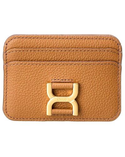 Chloé Marcie Leather Card Case - Orange