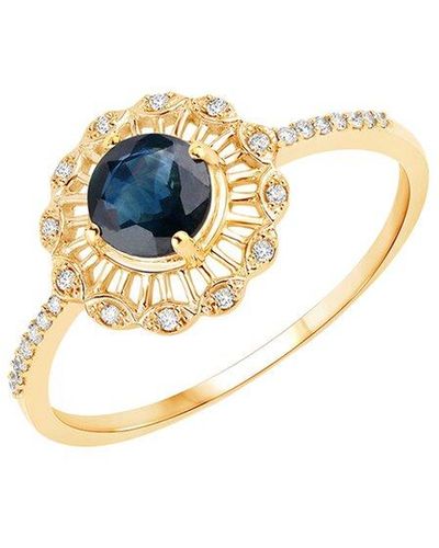Diana M. Jewels Fine Jewelry 14k 0.72 Ct. Tw. Diamond & Sapphire Ring - White