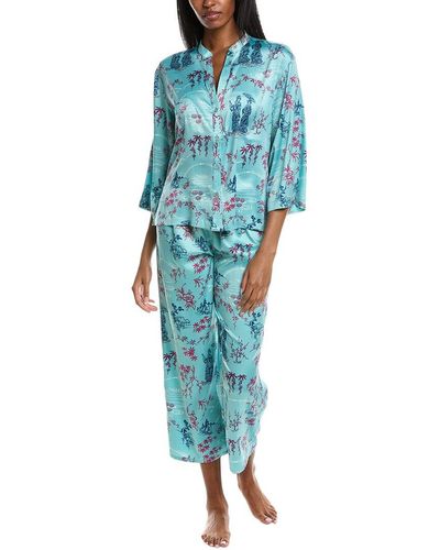 N Natori Empress Orchard Pajama Pant Set - Blue