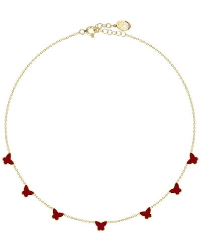 Gabi Rielle 14k Over Silver Butterfly Ethos Necklace - Natural