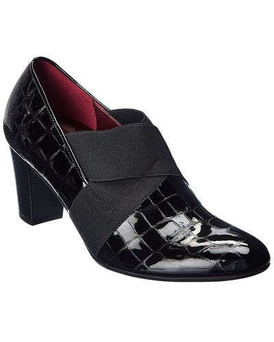 Gabor Shoes Croc-embossed Leather Pump - Black