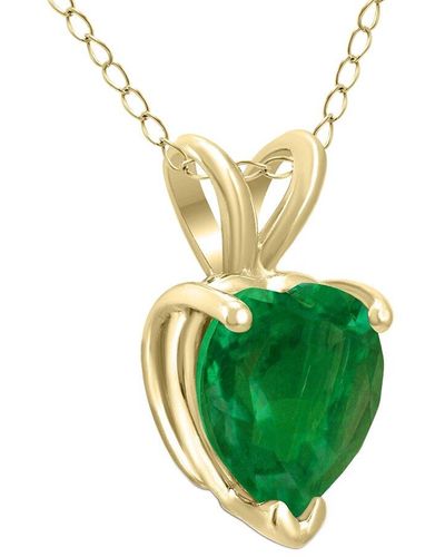 Gem Spark 14K 0.25 Ct. Tw. Emerald Necklace - Green