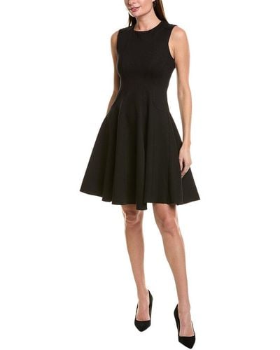 Gracia Seamed A-line Dress - Black