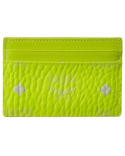 MCM Neon Coated Canvas Wallet - Green
