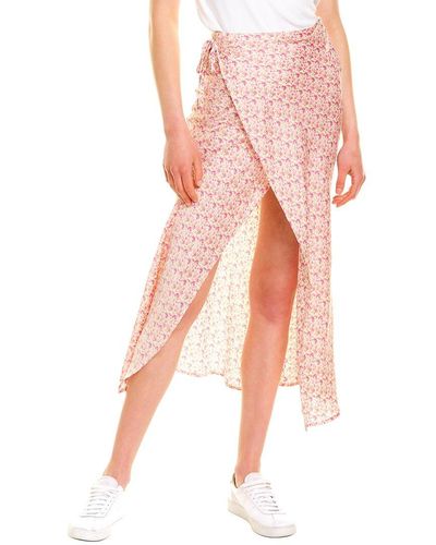 DESTINAIRE Wrap Maxi Skirt - Pink