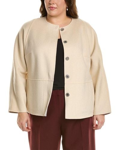 Lafayette 148 New York Plus Reversible Wool & Cashmere-blend Jacket - Natural