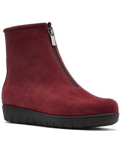 La Canadienne Barb Suede Bootie - Red