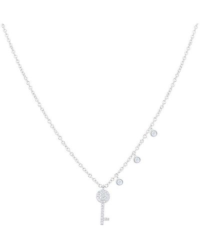 Meira T 14k 0.10 Ct. Tw. Diamond Key Necklace - White