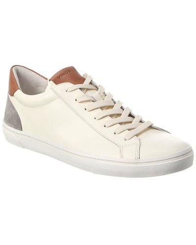 Vince Parker Leather & Suede Trainer - White