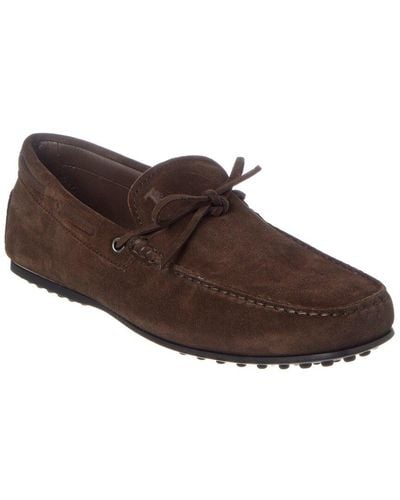 Tod's City Gommino Suede Loafer - Brown