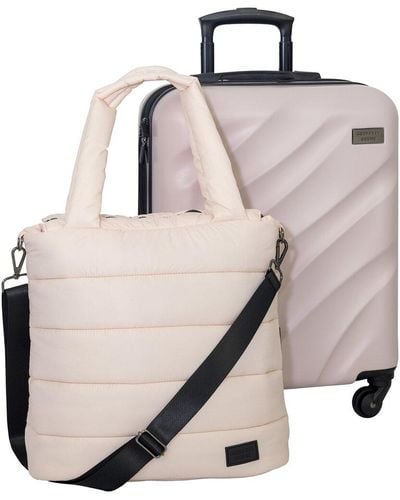 Geoffrey Beene Puffer Hardside 2pc Luggage Set - Pink