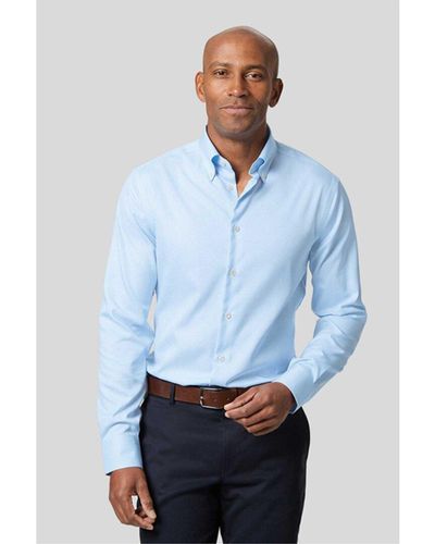 Charles Tyrwhitt Non-iron Button Down Check Slim Fit Shirt - Blue