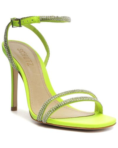 SCHUTZ SHOES Altina Glam Patent Sandal - Green