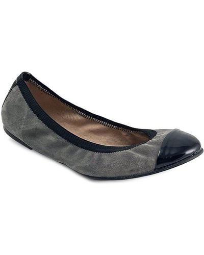 French Sole Often Suede Flat - Black