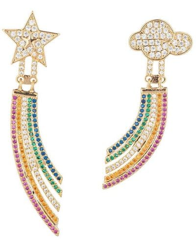 Eye Candy LA The Luxe Collection Cz Star & Cloud Rainbow Drop Earrings - White