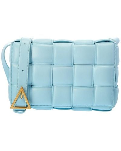 Bottega Veneta Padded Cassette Leather Shoulder Bag - Blue