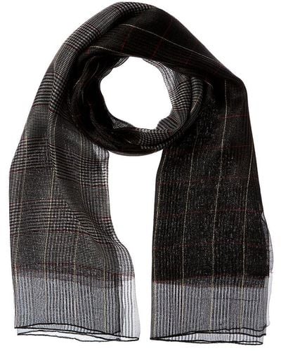 Saachi Vora Striped Silk & Wool-Blend Scarf - Black