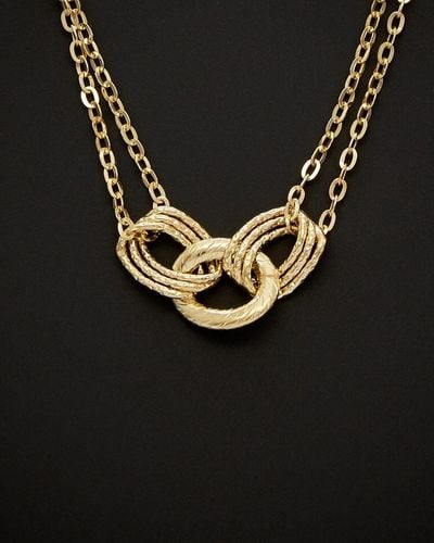Italian Gold 14k Double Strand Necklace - Black