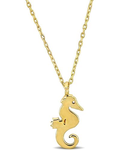 Rina Limor 14k Seahorse Necklace - Metallic