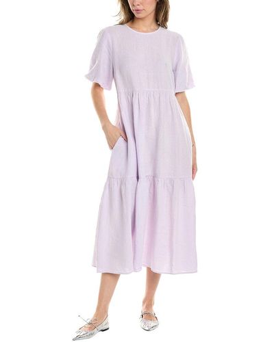 Peserico Linen Midi Dress - Purple