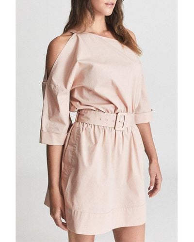 Reiss Demi One-shoulder Mini Dress - Pink