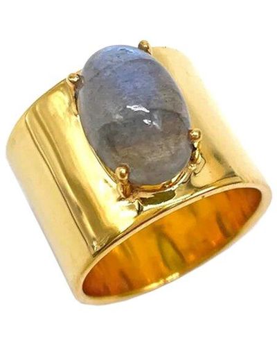 Adornia Fine Jewelry 14k Plated 4.00 Ct. Tw. Labradorite Tall Ring - White