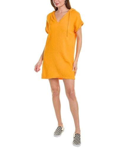 Monrow Gauze Shift Dress - Orange