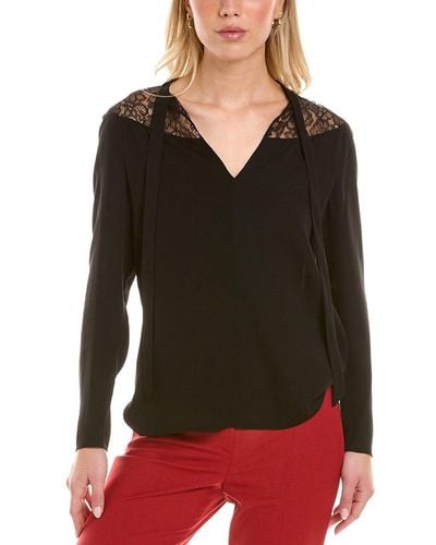Theory Lace Yoke Top - Black