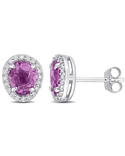 Rina Limor 14k 1.02 Ct. Tw. Purple Sapphire Earrings - Pink