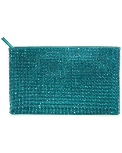 Judith Leiber Zip Pouch Crystal Pouch - Blue