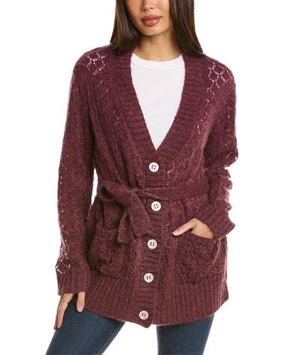 Manoush Cocoon D'hiver Mohair-blend Cardigan - Red