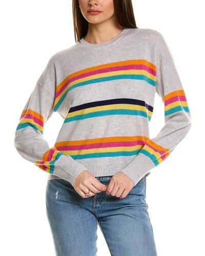SCOTT & SCOTT LONDON Pippa Stripe Wool & Cashmere-blend Sweater - Gray