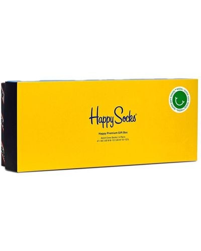 Happy Socks 4-Pack Happy Premium Sock Gift Set - Yellow
