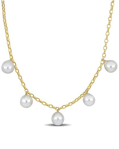 Rina Limor 10k 9-10mm Pearl Drop Necklace - Natural