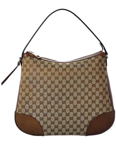 Gucci Bree GG Canvas & Leather Hobo Bag - Brown