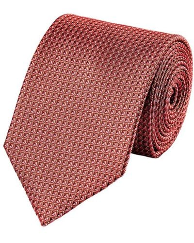 Charles Tyrwhitt Pattern Silk Stain Resistant Tie - Red