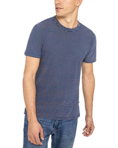 Sol Angeles Stripe Slit Crew T-shirt - Blue