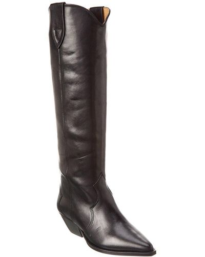 Isabel Marant Denvee Leather Knee-high Boot - Black