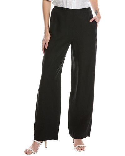 Theory Straight Linen Pull-on Pant - Black