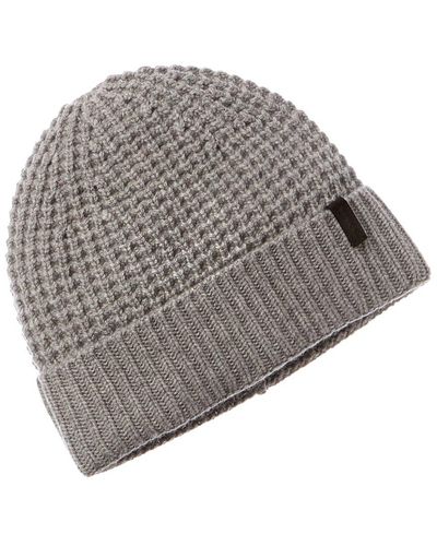 Vince Chunky Thermal Stitch Cuffed Wool & Cashmere-blend Hat - Grey