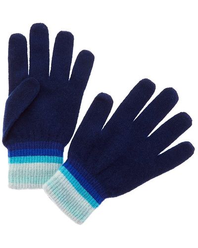 SCOTT & SCOTT LONDON Gradient Stripe Cashmere Gloves - Blue