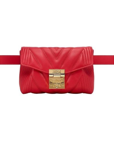 MCM Patricia Leather Crossbody - Red