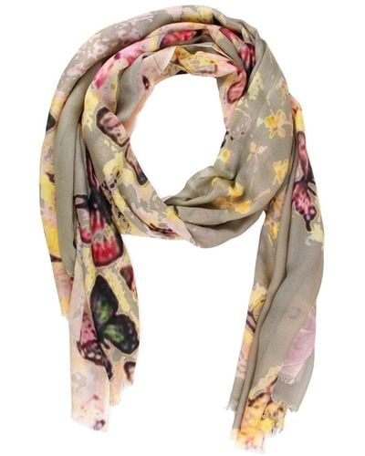 Saachi Multicolour Scattered Butterfly Scarf - Natural