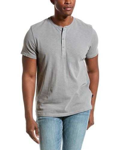 7 For All Mankind Garment Dye Henley Shirt - Gray