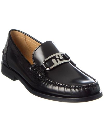 Fendi O'lock Leather Loafer - Black