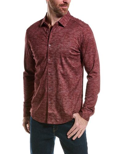 RAFFI Dobby Print Shirt - Red