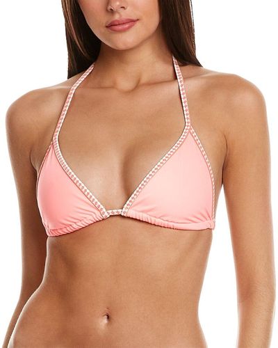 lemlem Lena Triangle String Bikini Top - Pink