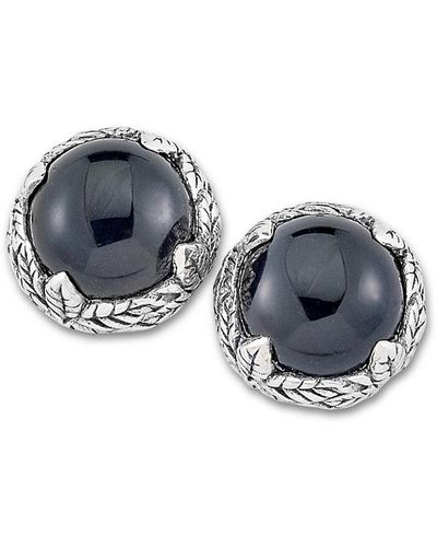 Samuel B. Jewelry Sterling Silver Black Onyx Studs - Metallic