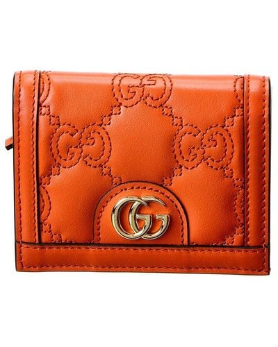 Gucci GG Marmont Matelassé Leather Card Case - Orange